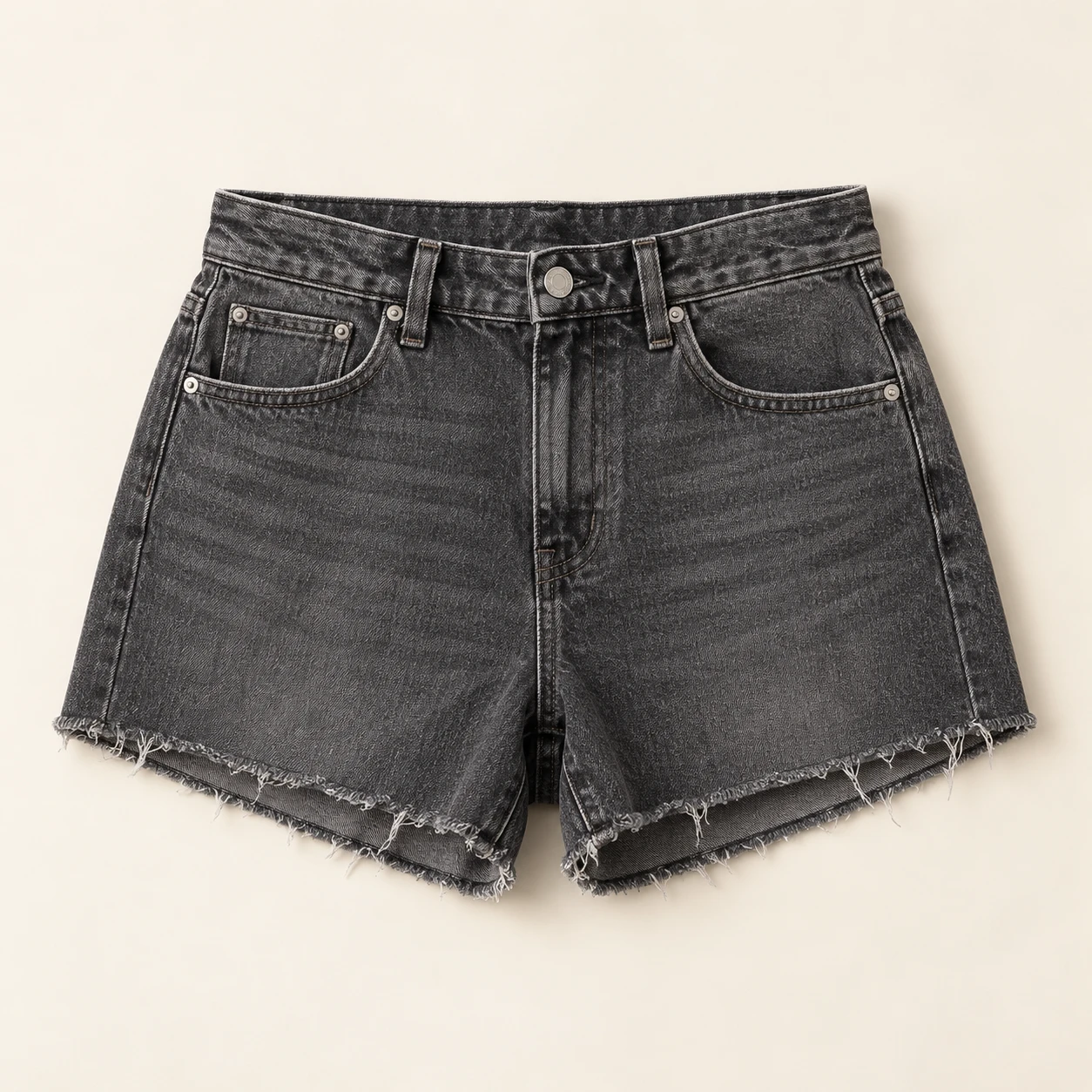 Stardust Cutoff Shorts, Charcoal, front view