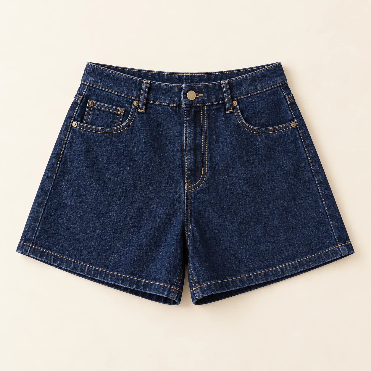 Indigo Rhythm Shorts, Deep indigo, front view